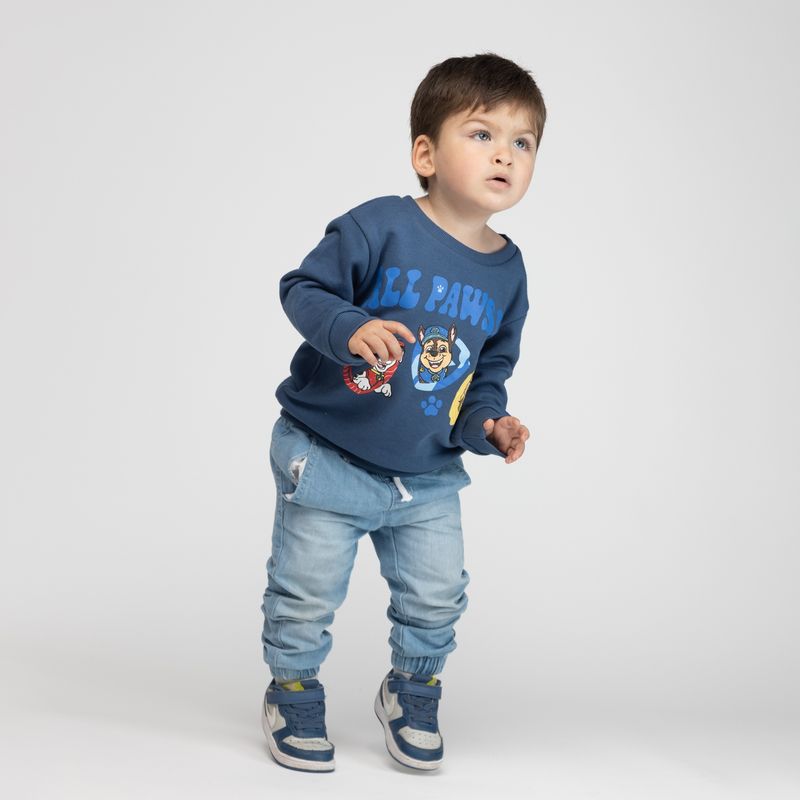 PAW PATROL - Poleron Niño Huellas Cachorros Azul Paw Patrol