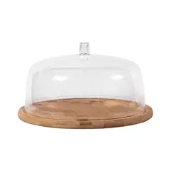 OU - Porta Torta 27,5 cm Con Tapa Bambú