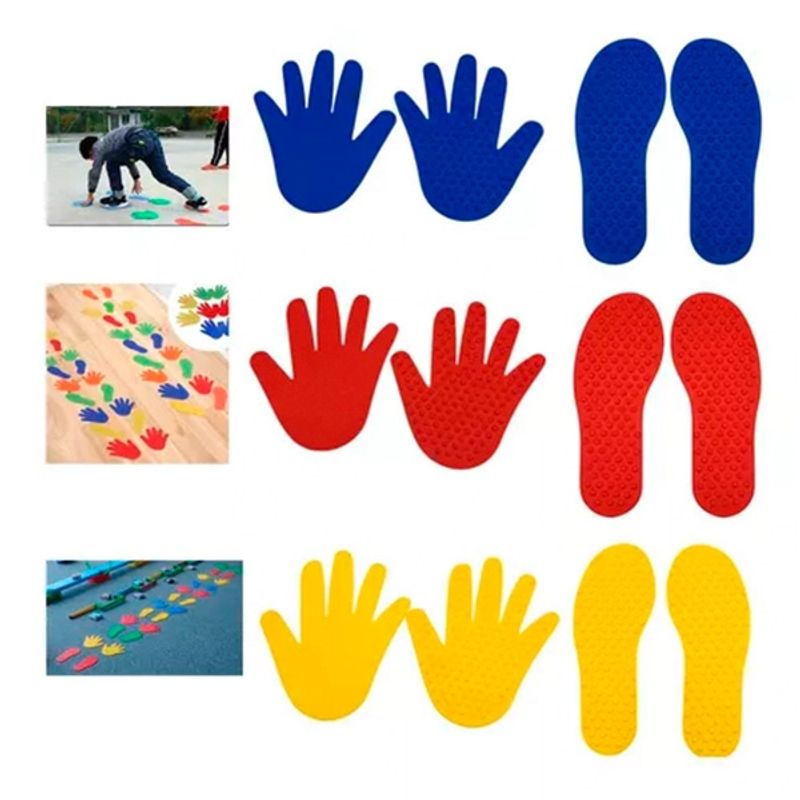 GENERICO - Set de 4 Pares de Huellas Manos y Pies - Total 16 unidades-