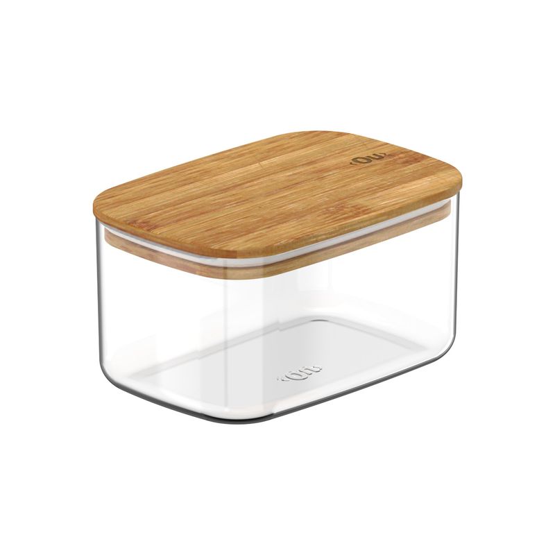 OU - Contenedor Hermético Rectangular con Tapa de Bambú Keep 0,65 lt Transparente Ou OU