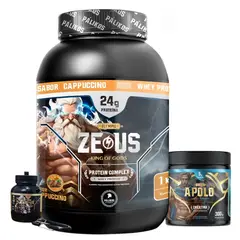 PALIKOS FITNESS - Proteina Zeus Complex 1kg Cappuccino/ Creatina 300g/ Minibottle
