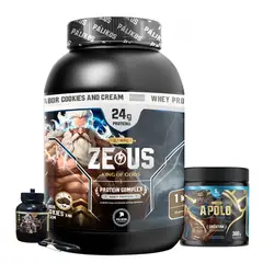 PALIKOS FITNESS - Proteina Zeus Complex 1kg Cookies / Creatina 300g/ Minibottle