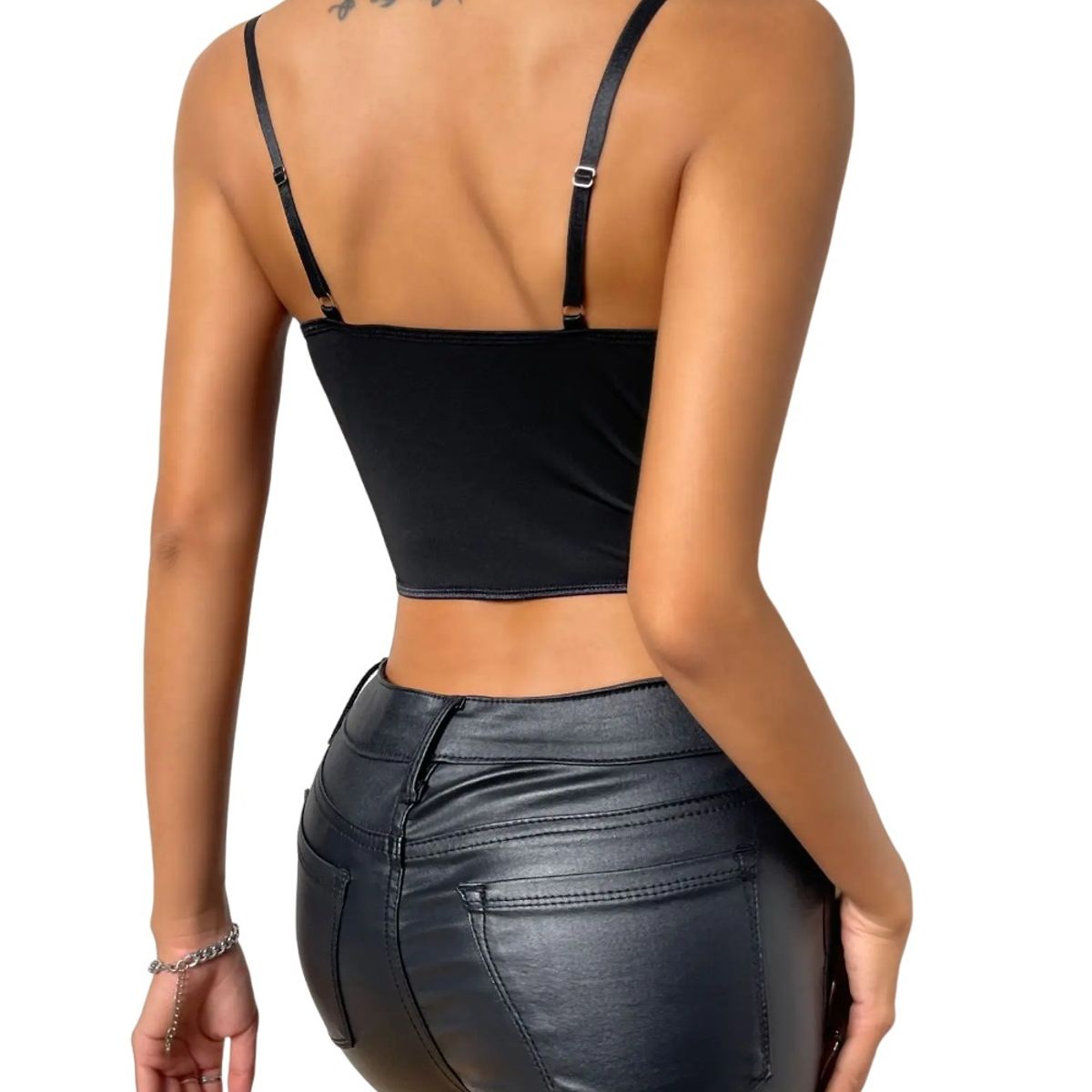 GARSIL - Crops Top Corto Con Tirantes Para Mujer - Lentejuelas - Brillos