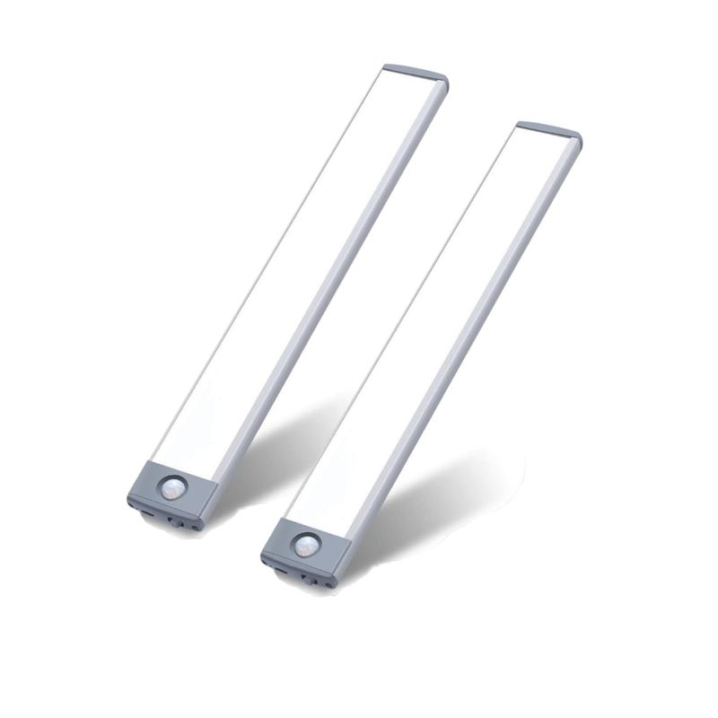 GENERICO - Pack X2 Luz Led Recargable Barra Led Con Sensor Movimiento 350 Lumens