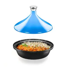 NUTRICHEF - Tajin Marroqui de Hierro Fundido Azul