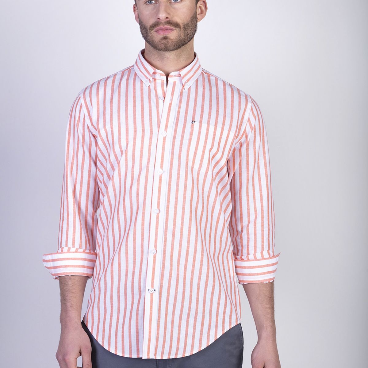 NEW MAN - Camisa Sandwell Naranjo New Man