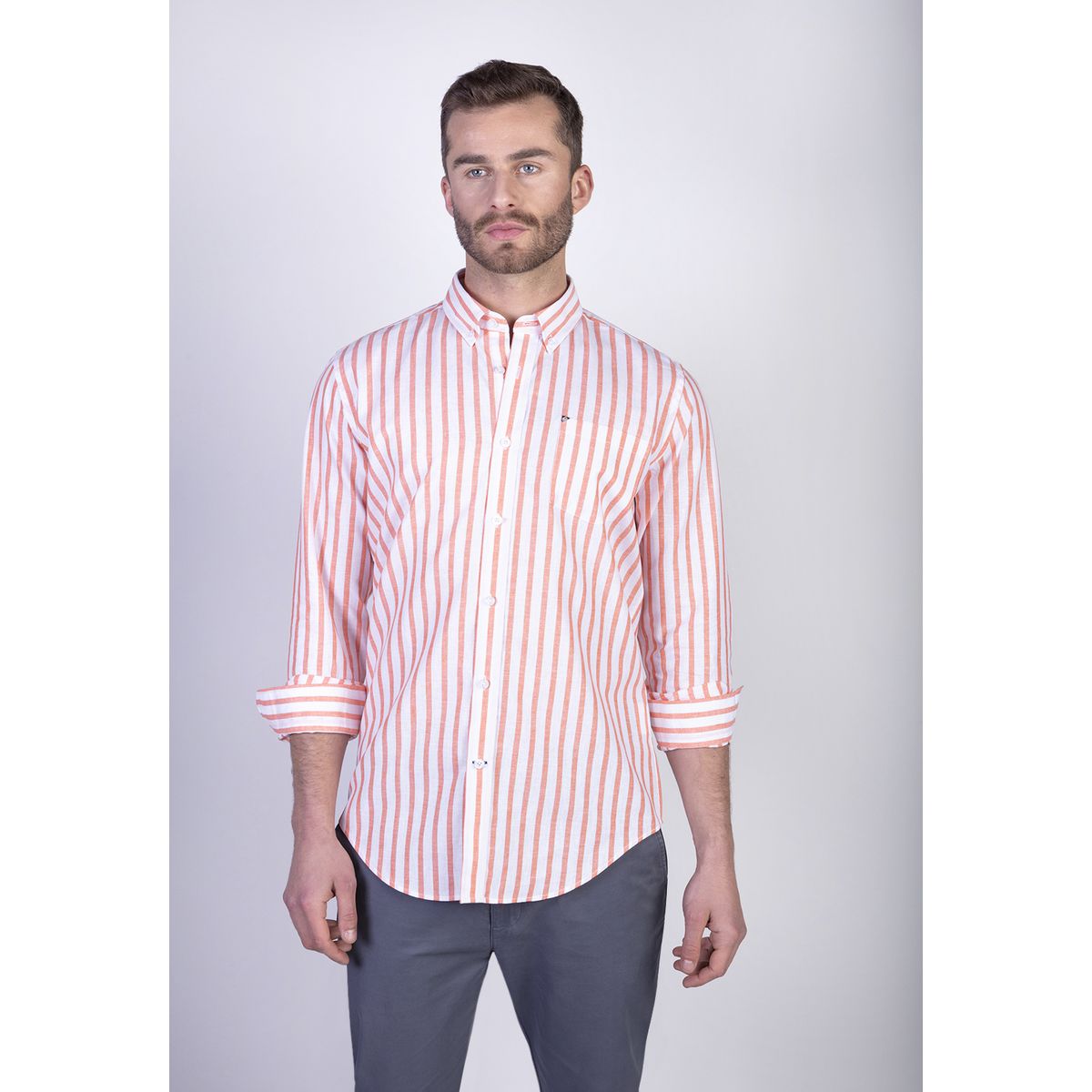 NEW MAN - Camisa Sandwell Naranjo New Man