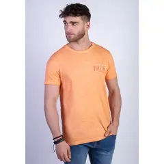 FEROUCH - Polera Dirty Wash New York Naranjo
