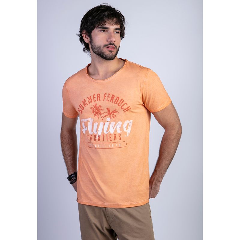 FEROUCH - Polera Dirty Wash Seatle Naranjo Ferouch