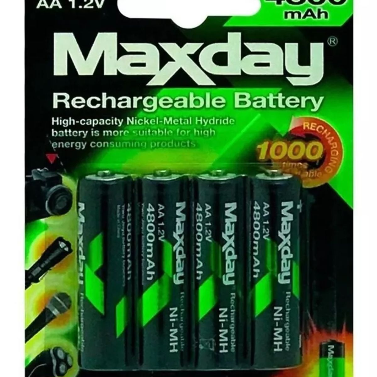 GENERICO - Pack 4 Pilas AA Recargables Baterias Recargable Pilas AA 4800mah