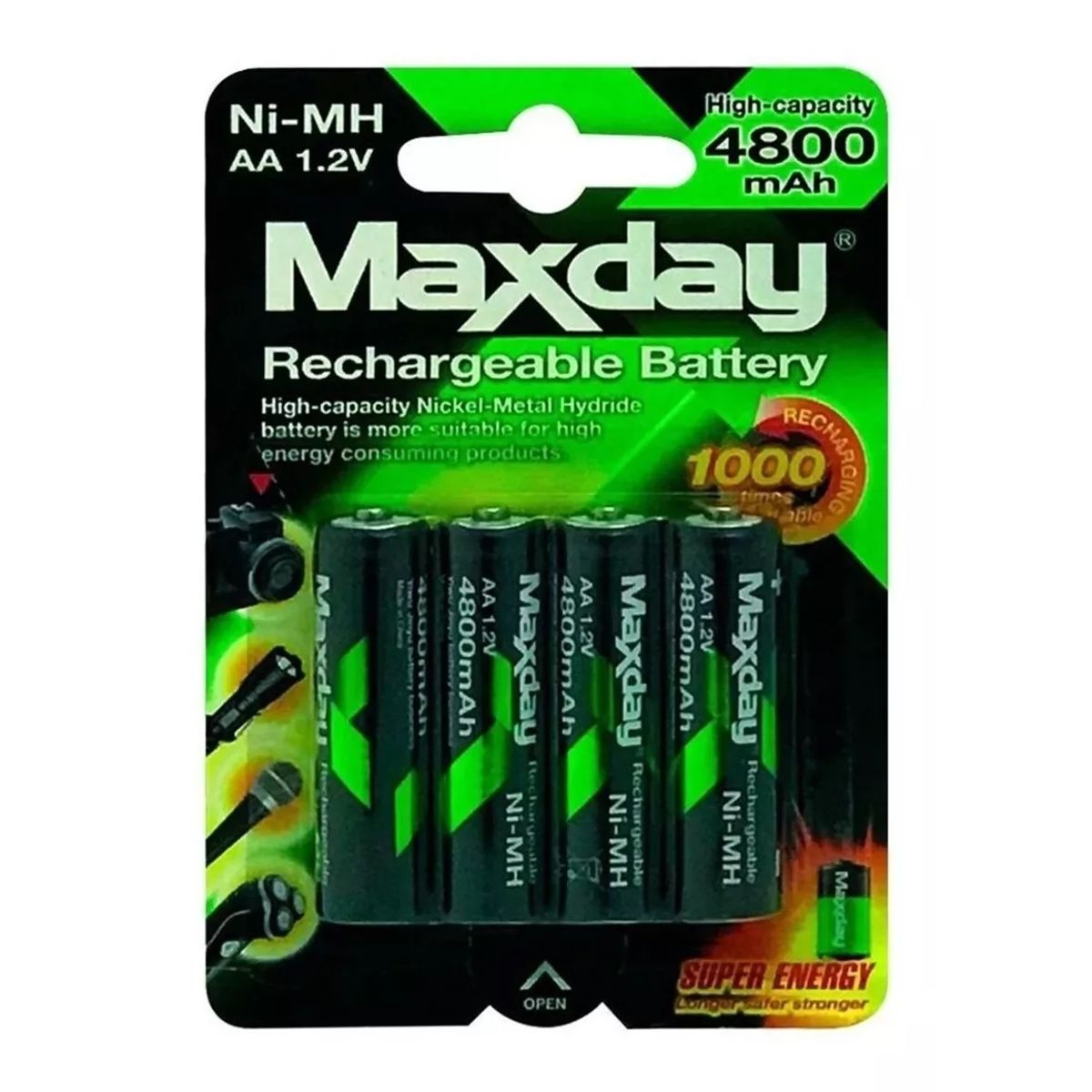 GENERICO - Pack 4 Pilas AA Recargables Baterias Recargable Pilas AA 4800mah