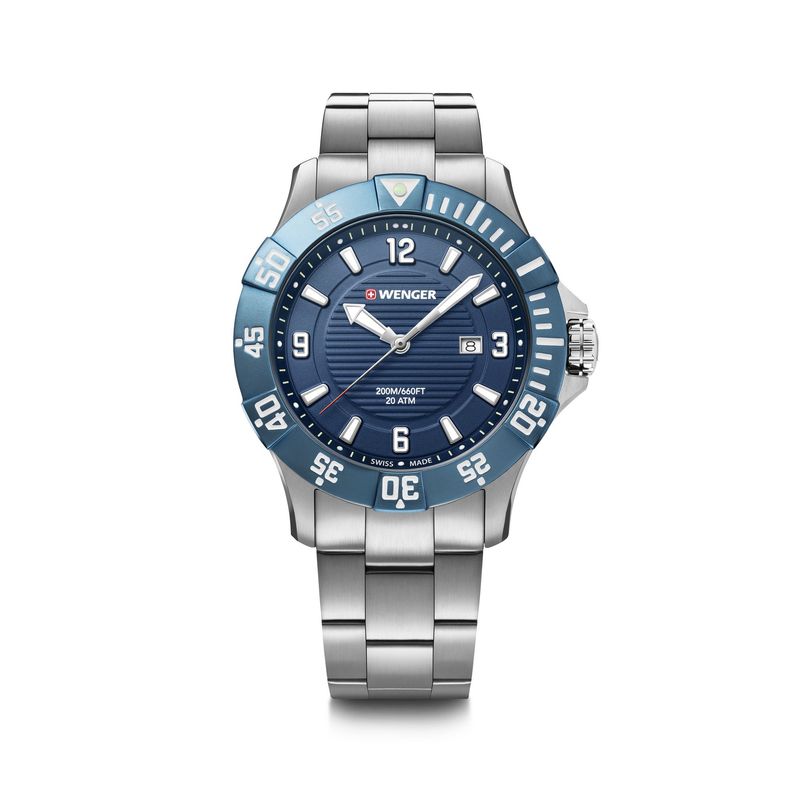 WENGER - Reloj Seaforce correa acero dial azul 43 mm Wenger