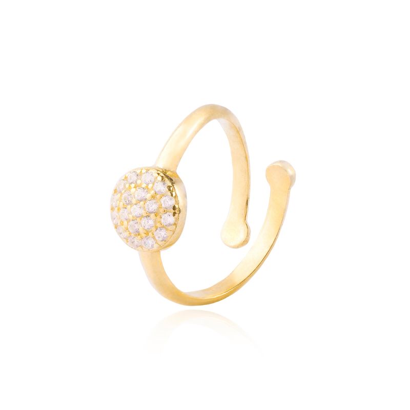 JB JOYAS BARON - Anillo Plata Esterlina 925 Abierto Circulo Revestido en Oro 18kt