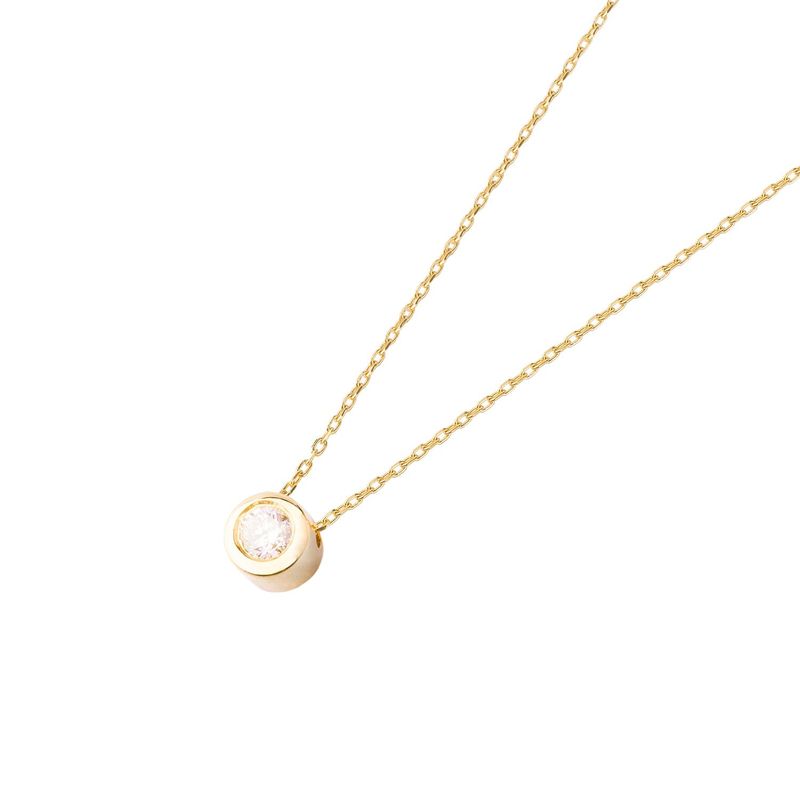 JB JOYAS BARON - Diamante Collar de Oro Amarillo 18kt Punto de Luz 6 Pts