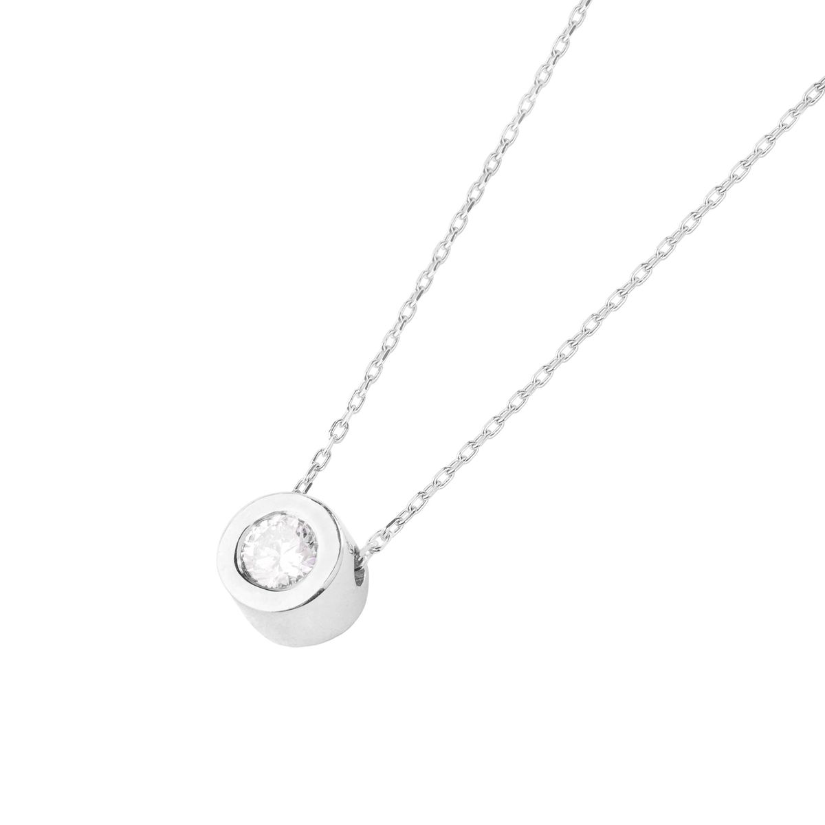 JB JOYAS BARON - Collar de Oro Blanco 18kt con Diamantes de 10 Pts