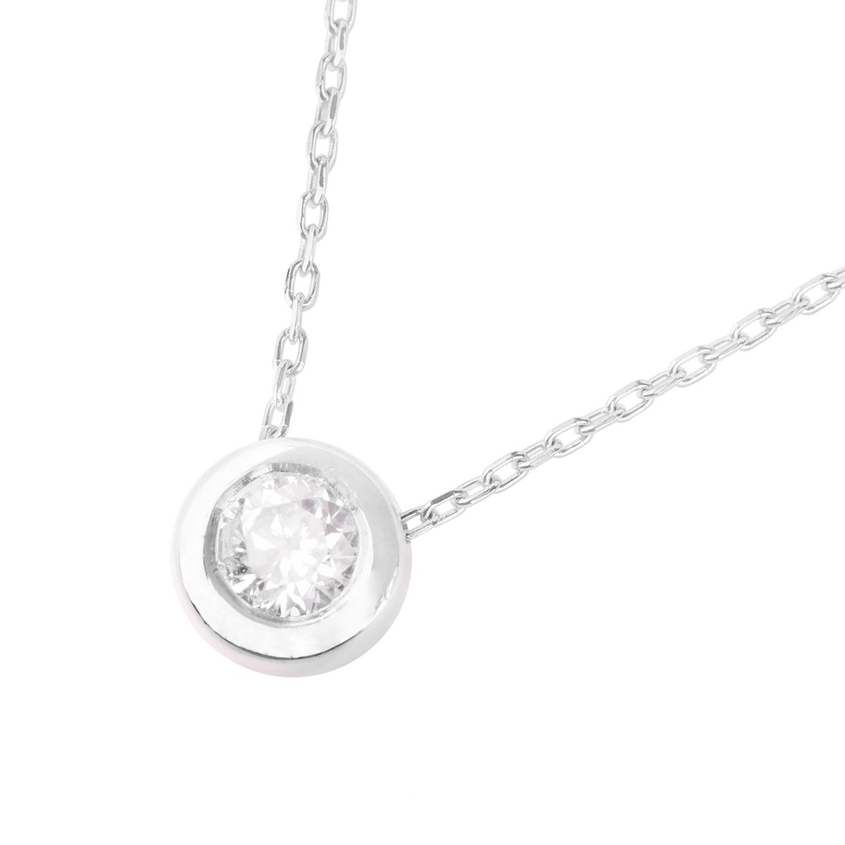 JB JOYAS BARON - Collar de Oro Blanco 18kt con Diamantes de Punto de Luz 12 Pts