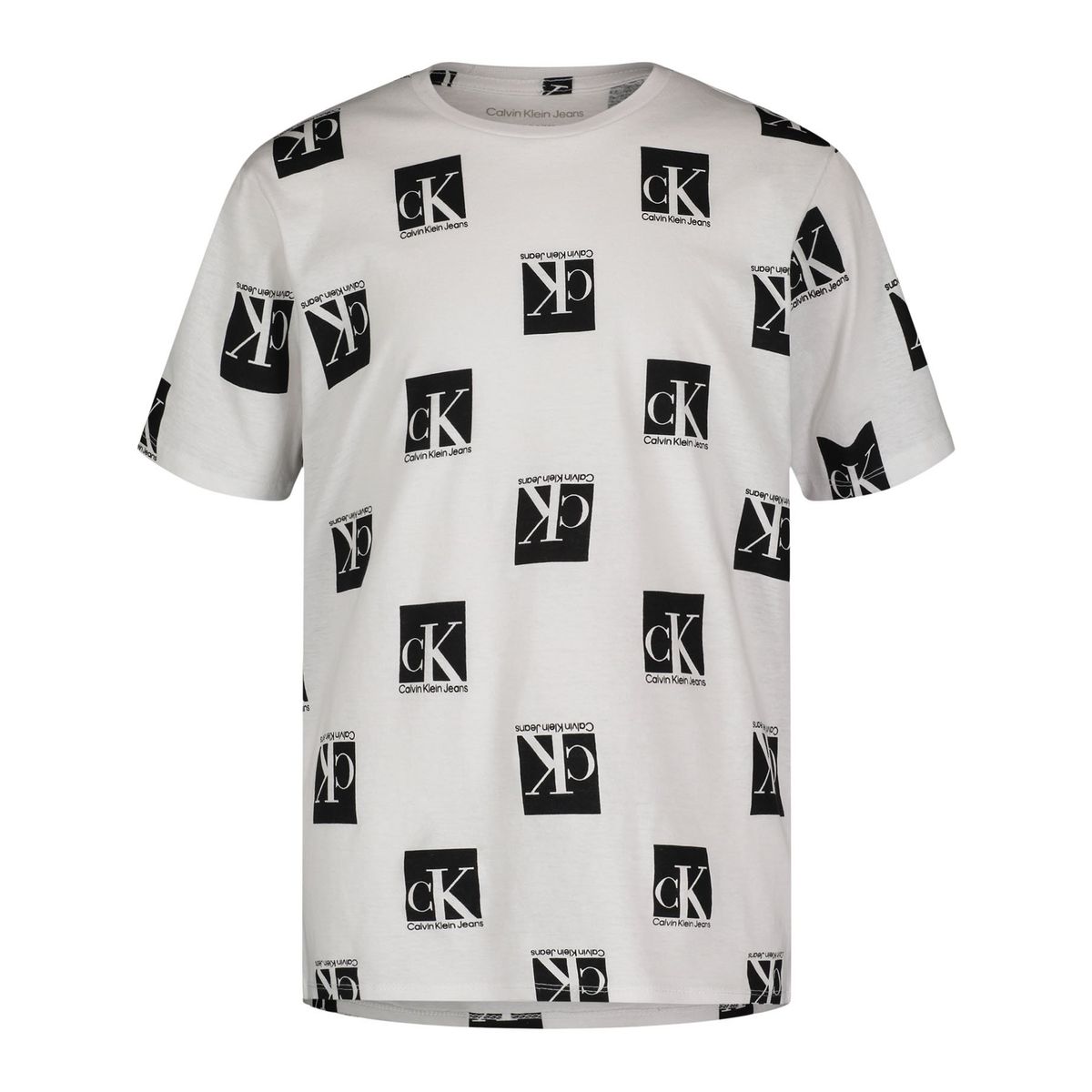 CALVIN KLEIN - Polera Block Print  Blanco Calvin Klein