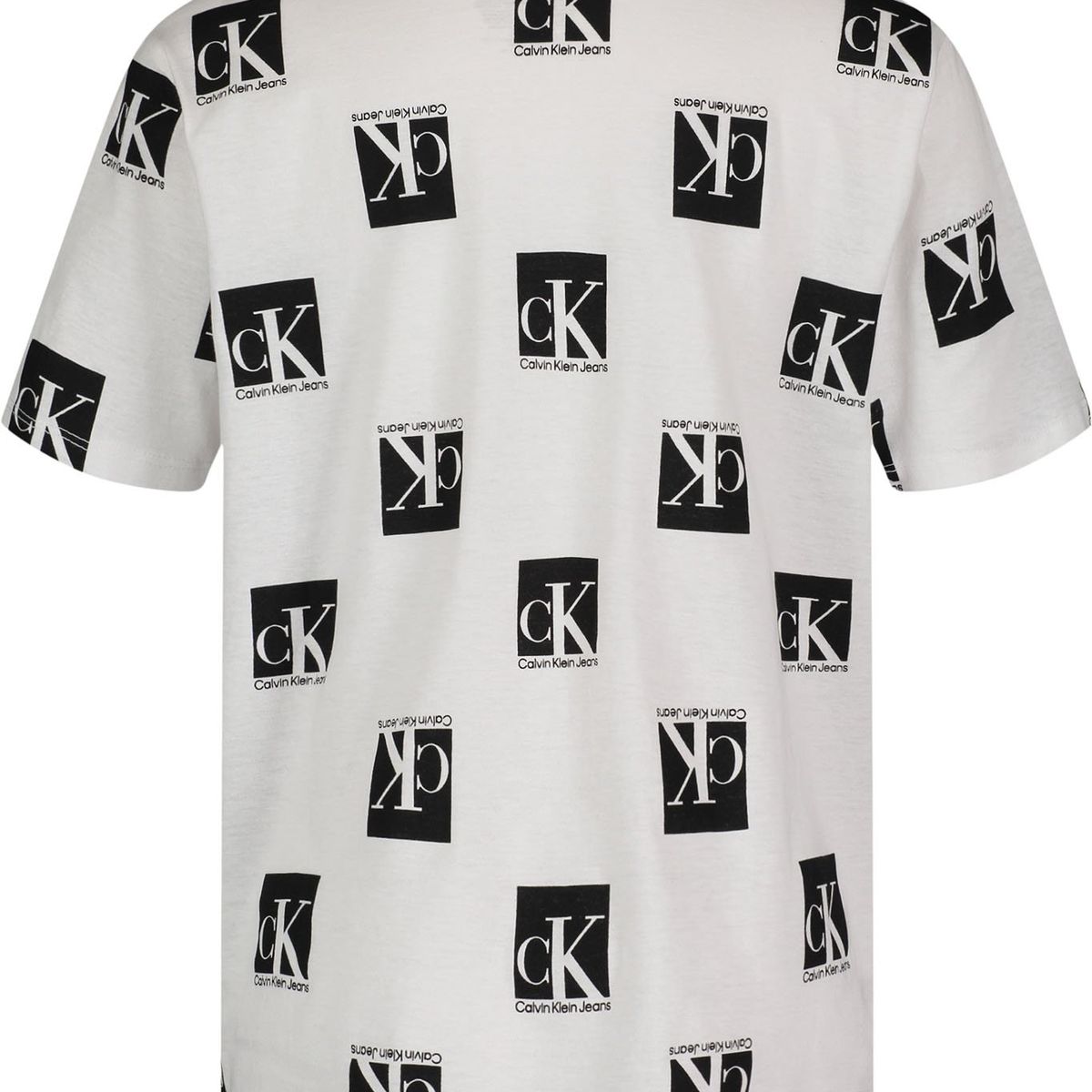 CALVIN KLEIN - Polera Block Print  Blanco Calvin Klein