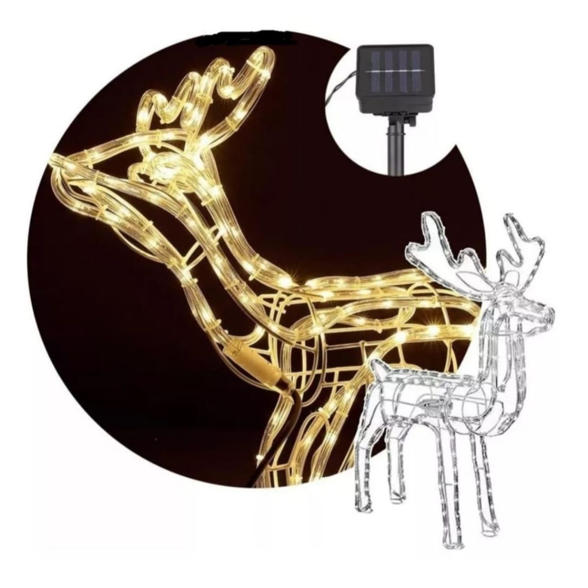 GENERICO - Reno Navidad Decoracion - Ciervo Navideño Luz LED SOLAR CALIDA120cm