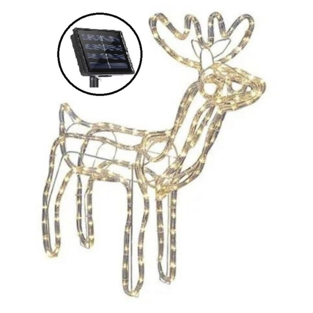 GENERICO - Reno Navidad Decoracion - Ciervo Navideño Luz LED SOLAR CALIDA120cm