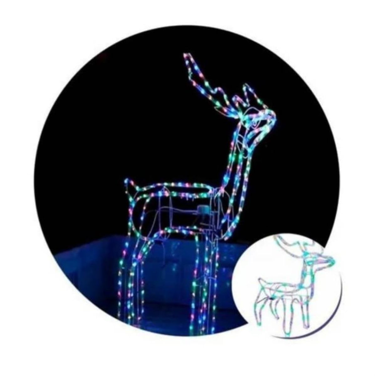 GENERICO - Reno Navidad - Ciervo Navideño Solar Luces LED Multicolor 120cm