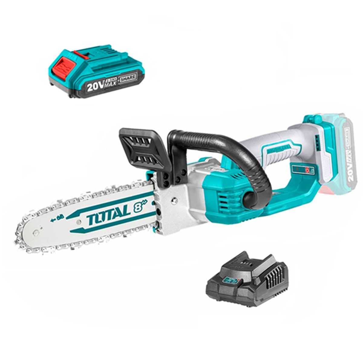 TOTAL TOOLS - Motosierra Inalambrica 20v 8 PuLG Bat+carg Total Tgsli20851