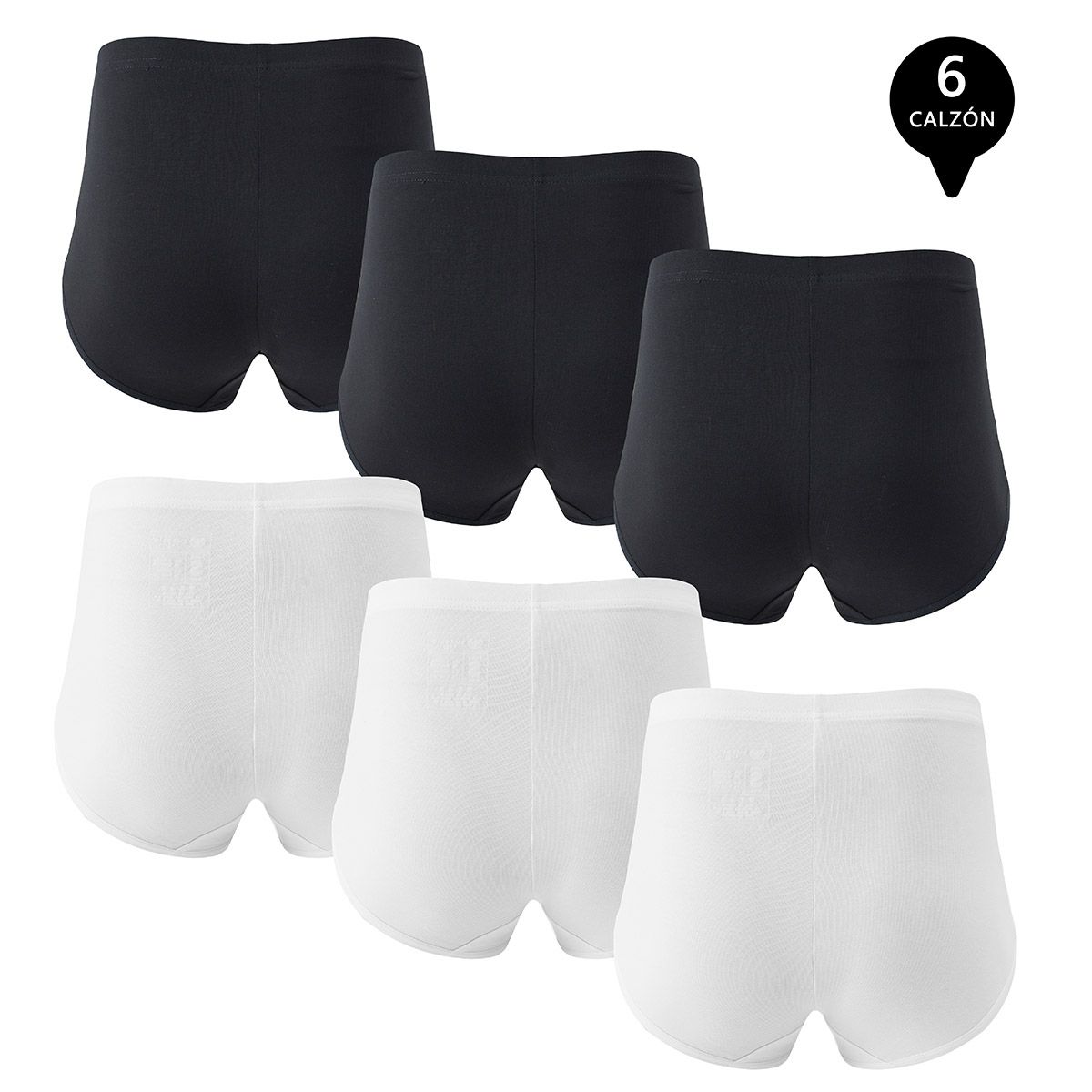 GIOVACCHINO - Pack de 6 Calzones Tiro Alto Algodón Mujer