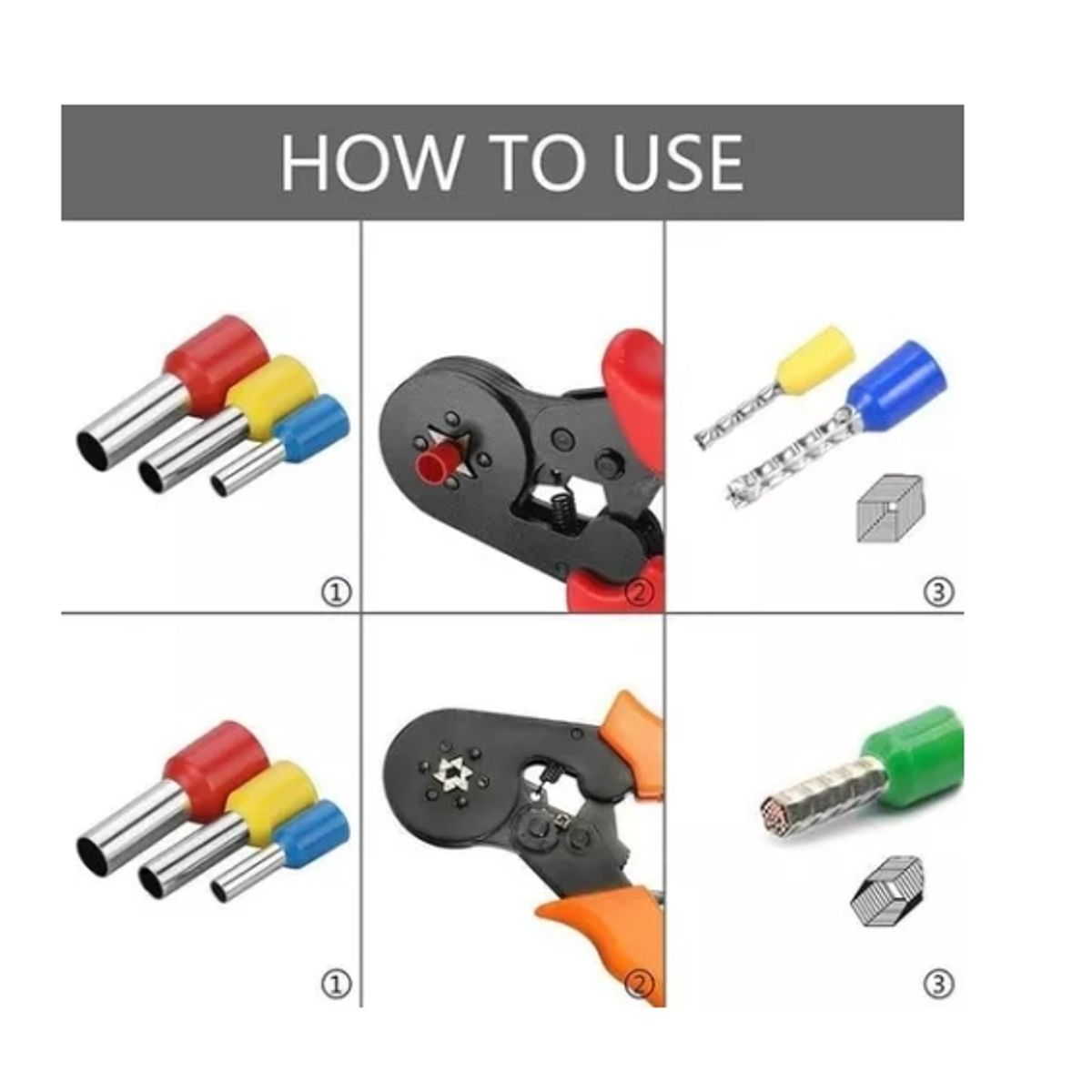ESHOPANGIE - Set Terminales Aislado 1200un Terminales Crimpado Tubulares