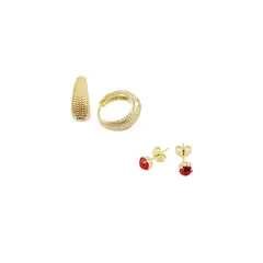 JOYAS MONTERO - Pack Aros Siam Gold Baño de Oro 24K