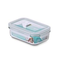Contenedor De Vidrio Hermético Rectangular 400 Ml