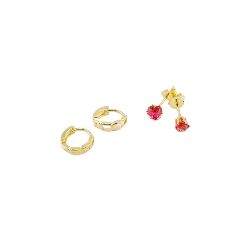 JOYAS MONTERO - Pack  Aros Rosario Gold Baño de Oro 24K