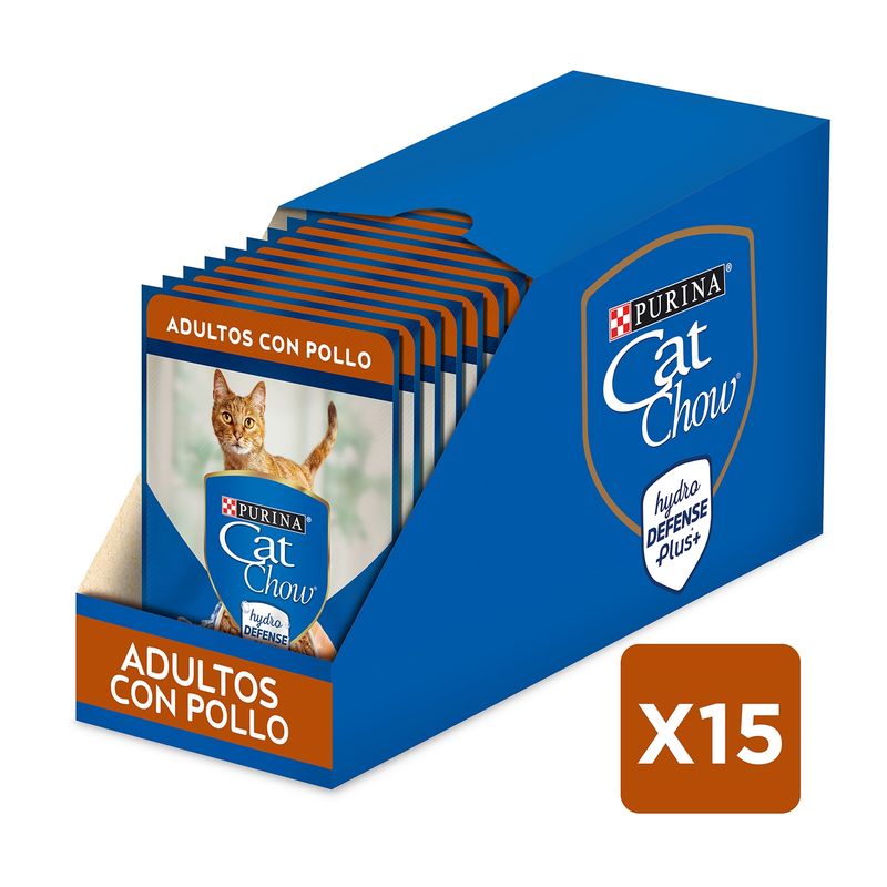 CAT CHOW - Pack x15 Alimento húmedo gato Cat Chow Pollo 85g