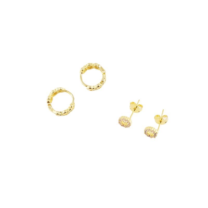 JOYAS MONTERO - Pack  Aros Lenka Gold Baño de Oro 24K