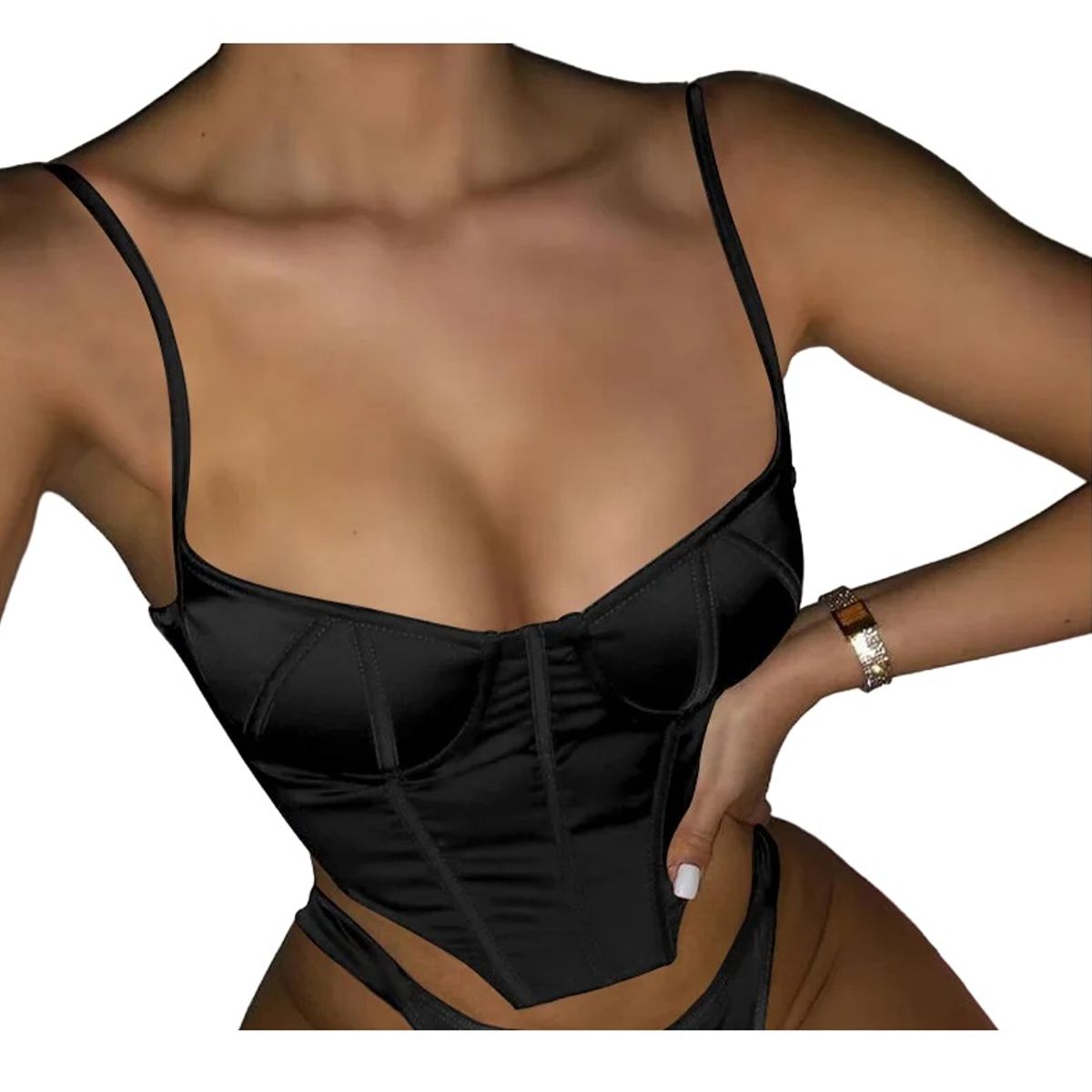 GARSIL - Crops Top Corto Con Tirantes Para Mujer - Tela Tipo Seda