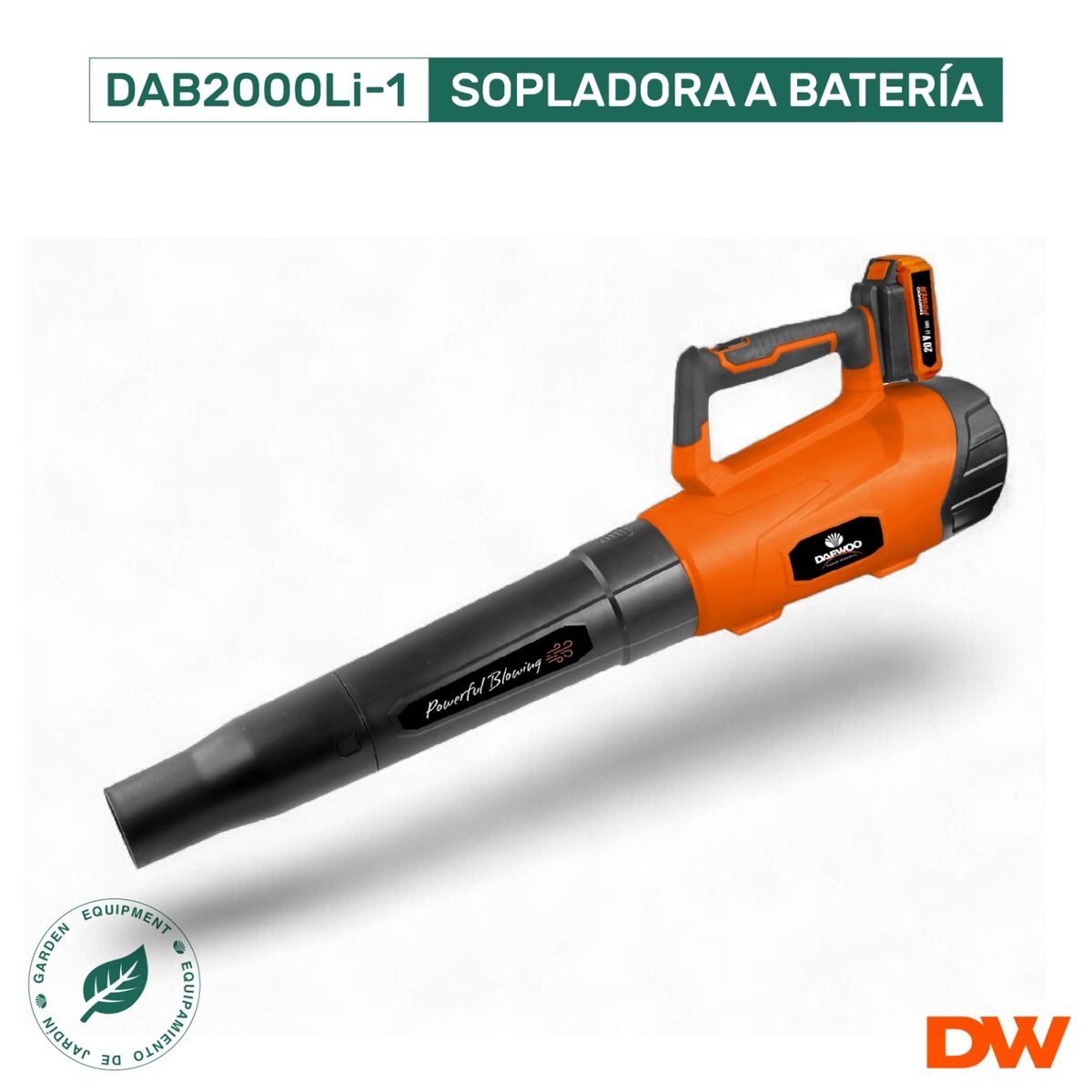 DAEWOO - Sopladora Inalámbrica Daewoo DAB2000LI-1 Bateria 20V  Cargador