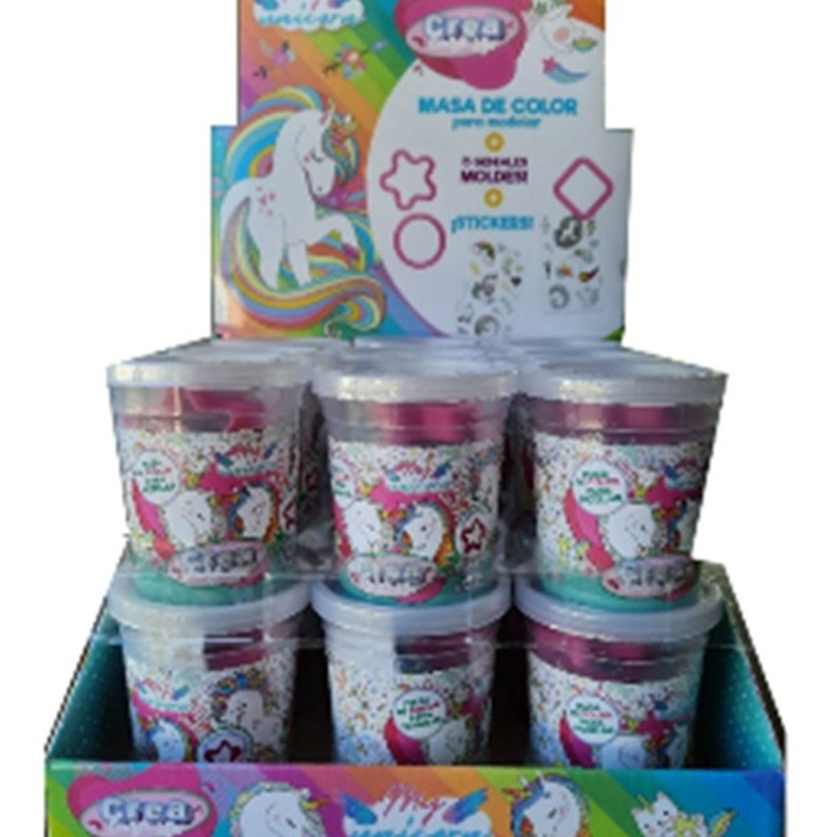 GENERICO - Pote masa para modelar más moldes Unicornio