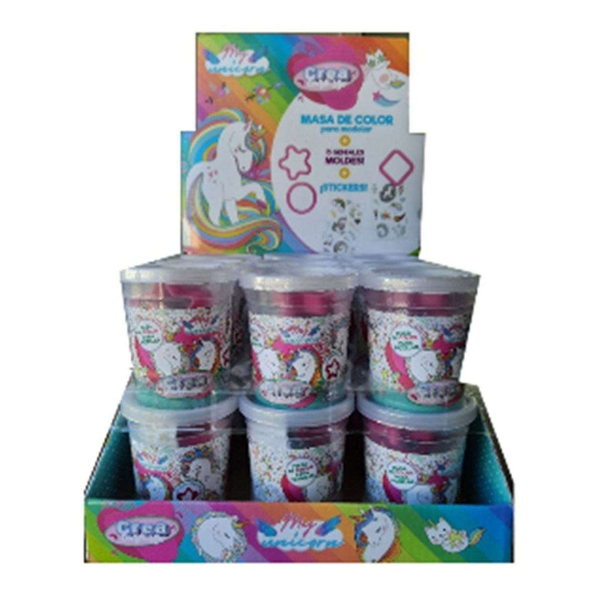 GENERICO - Pote masa para modelar más moldes Unicornio