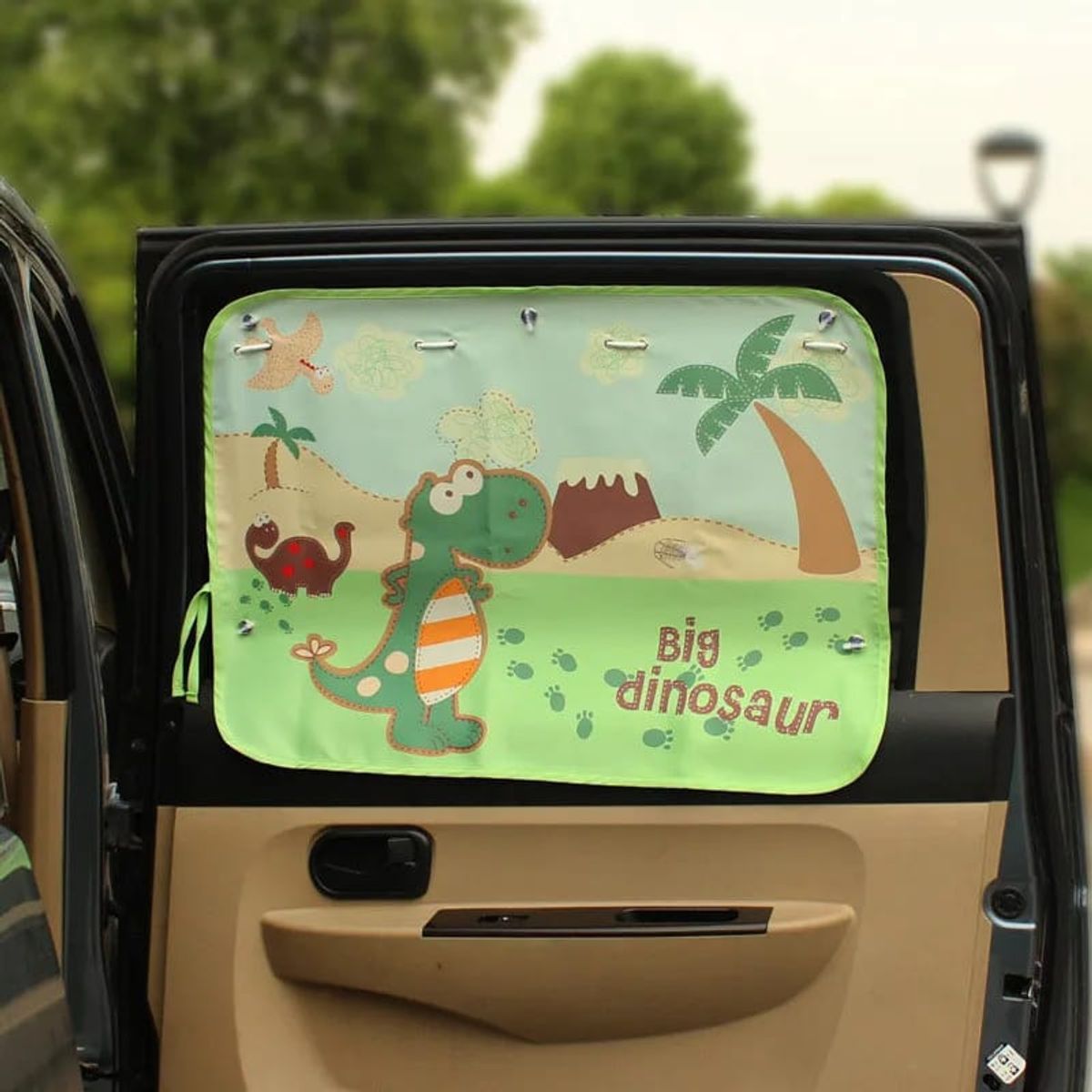 GENERICO - PARASOL DE VENTANA DIBUJOS ANIMADOS PARA AUTOS DINOSAURIO
