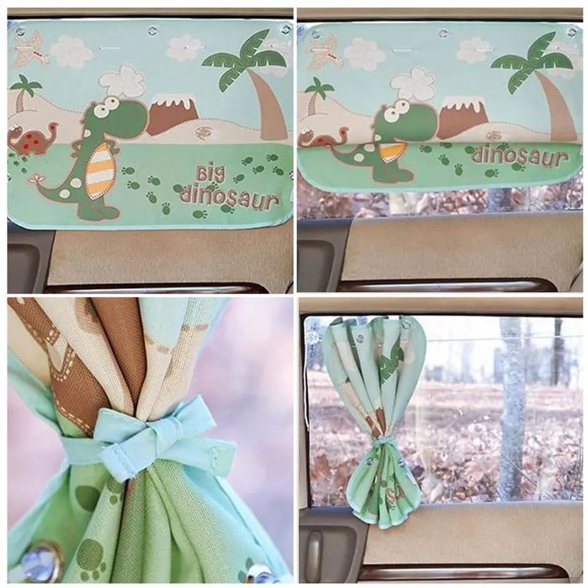 GENERICO - PARASOL DE VENTANA DIBUJOS ANIMADOS PARA AUTOS DINOSAURIO