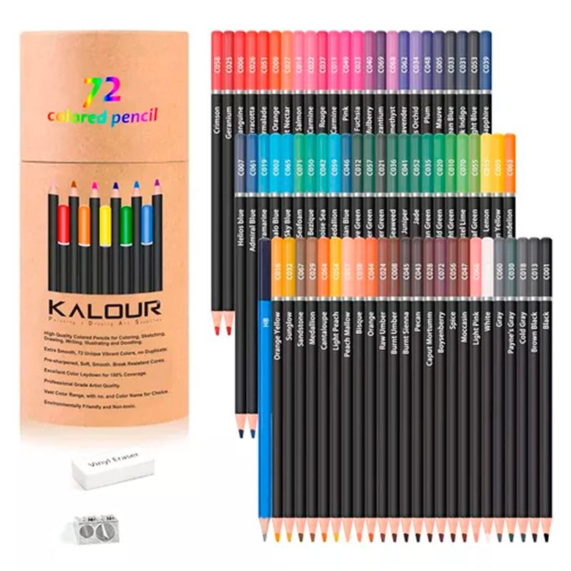 ESHOPANGIE - Lapices De Colores72pzs Dibujo Profesional Ccilindrica Cafe