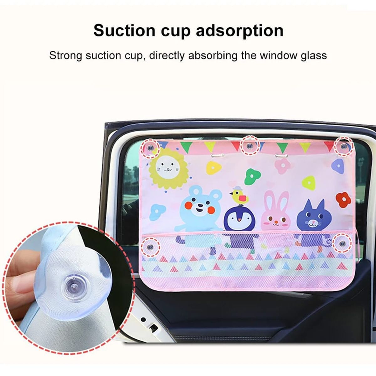 GENERICO - PARASOL DE VENTANA DIBUJOS ANIMADOS PARA AUTOS CONEJOS