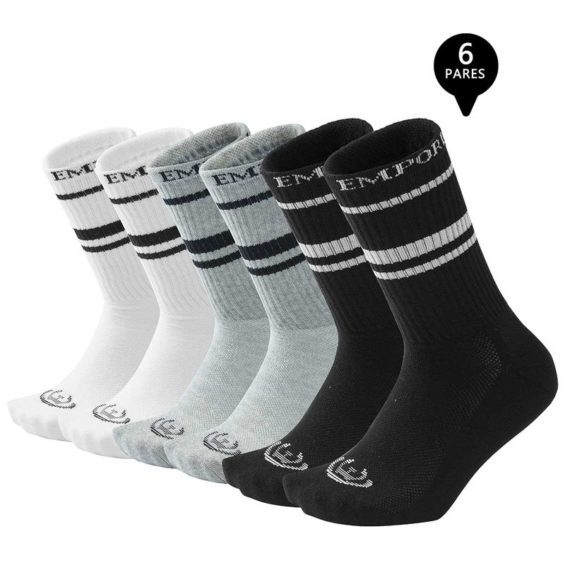 GIOVACCHINO - Pack de 6 Calcetines Largos Deportivos Hombre