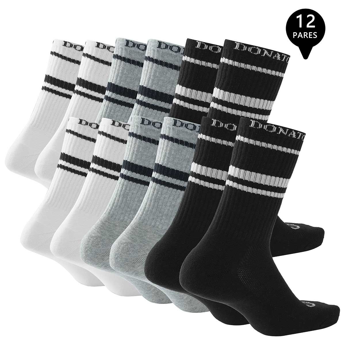 GIOVACCHINO - Pack de 12 Calcetines Largos Deportivos Hombre