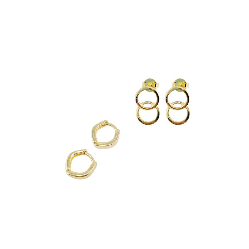 JOYAS MONTERO - Pack  Aros Paloma Gold Baño de Oro 24K