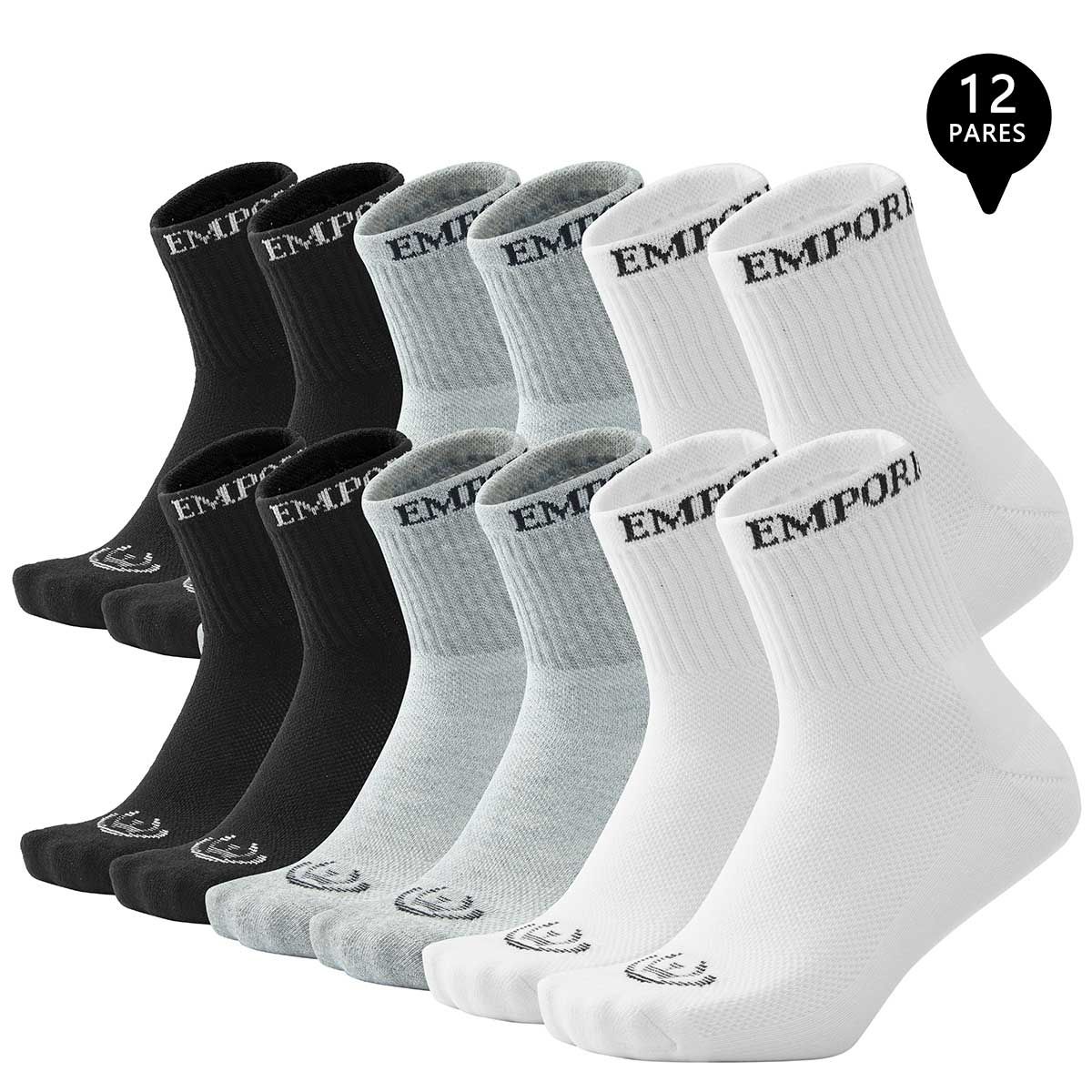 GIOVACCHINO - Pack de 12 Calcetines Cortos Deportivos Hombre