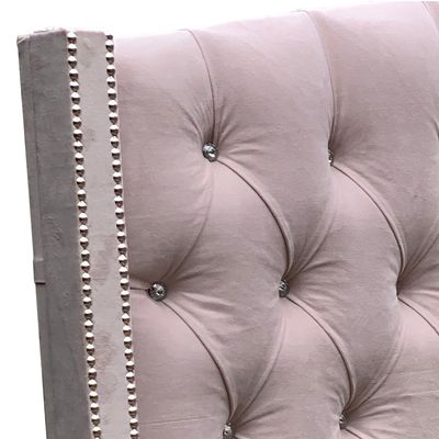 Imagen 2 del producto Respaldo Greco botón de cristal 1,5 plazas rosa