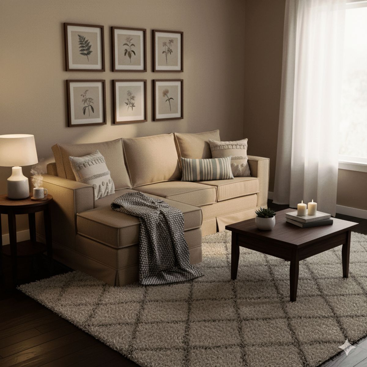 MUNDO LIVING - Seccional Siena beige con resortes Sistema de resortes pocket spring