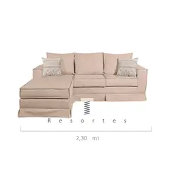 MUNDO LIVING - Sofá Seccional Intercambiable Siena Beige con Resortes y Faldón