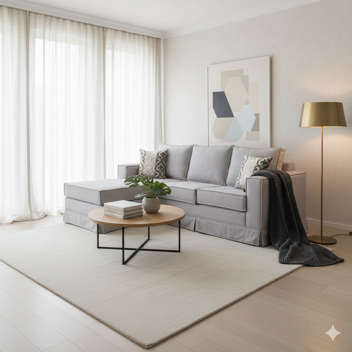 MUNDO LIVING - Seccional Siena gris claro con Sistema de resortes pocket