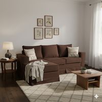 Sofá Seccional Intercambiable Siena Café medio con Resortes